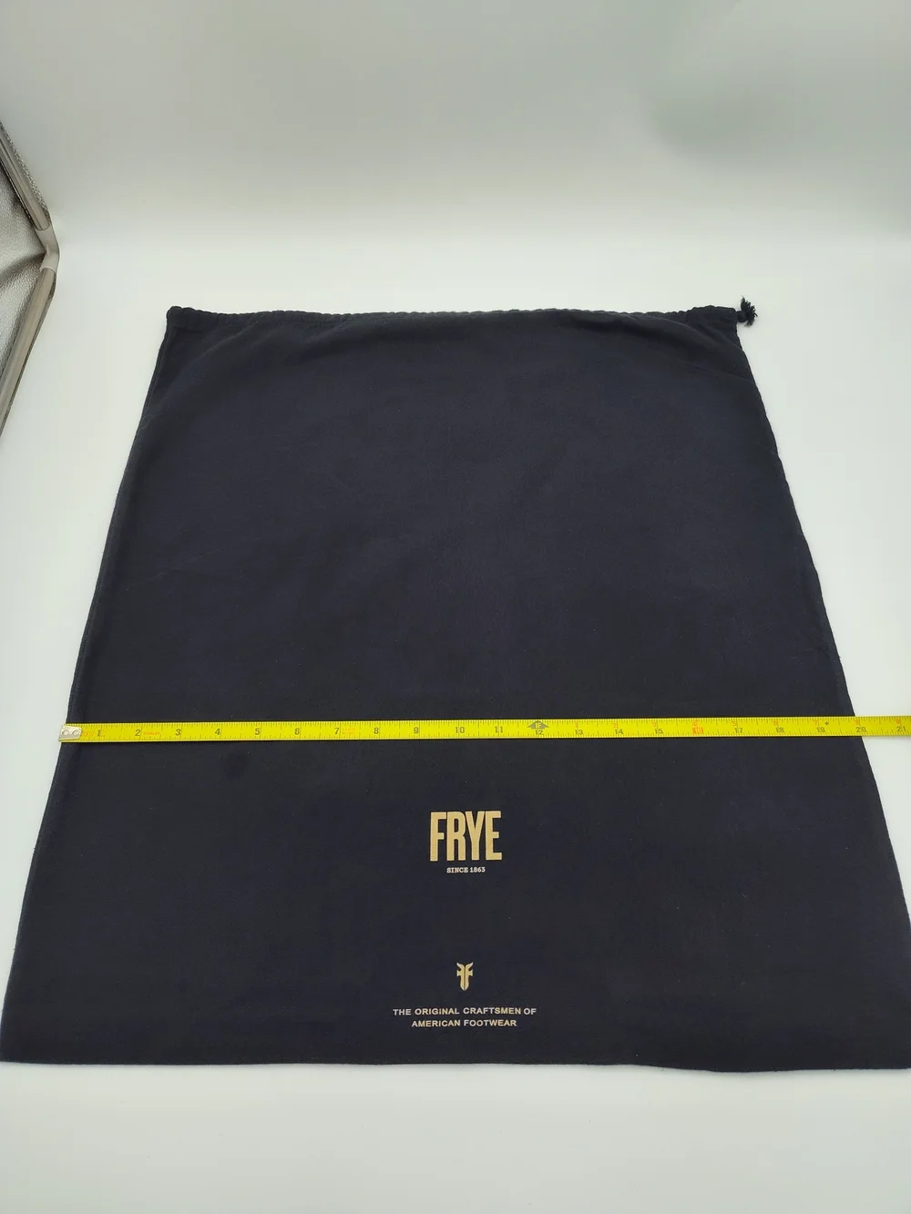 FRYE Dust Bag 21.5x20 Black Drawstring Shoe Boot Storage Travel Pouch EUC - Picture 3 of 3